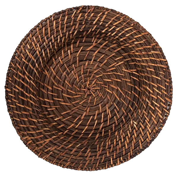 Bajo plato - Mimbre chocolate